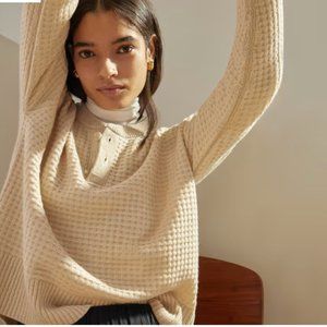 Everlane Belgian-Waffle Henley in ReCashmere | Maroon | Extra Small